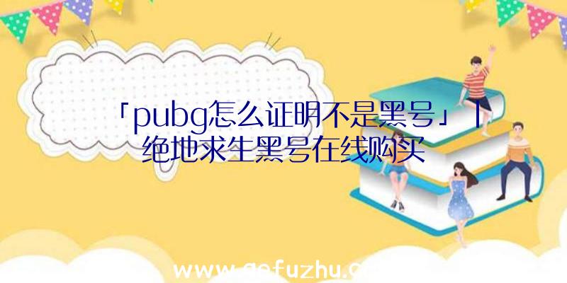 「pubg怎么证明不是黑号」|绝地求生黑号在线购买